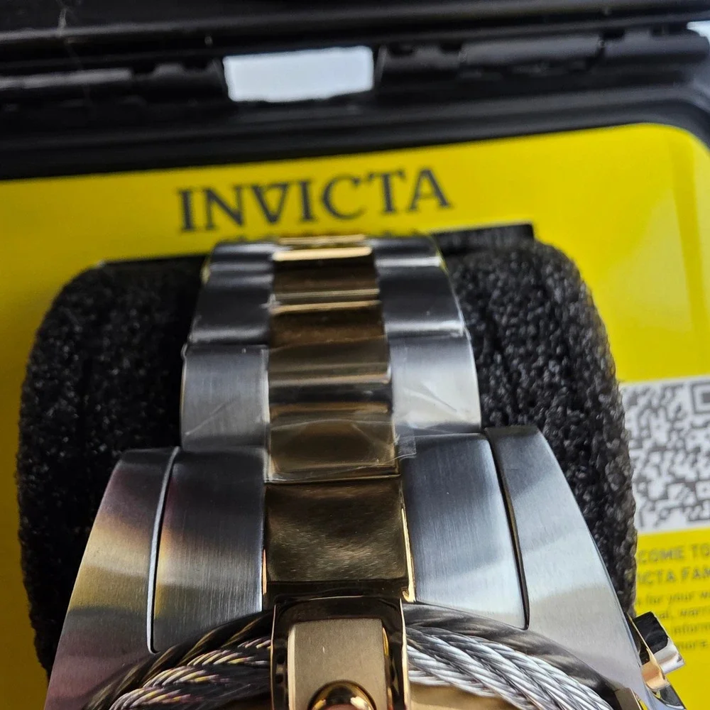 Invicta Bolt Ace Mens Watch 52mm Gold Steel (49747) Black Diver Box Included New